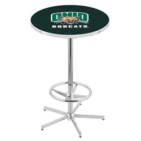 Holland Bar Stool Co 42" Chrome Ohio University Pub Table L216C4228UnivOH